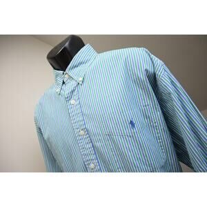 Polo Ralph Lauren Dress Shirt Blaire Long Sleeve Striped Mens Size XL